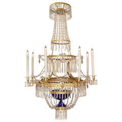Russian 19th Century Crystal and Gilt Metal, Neoclassical Style Chandelier 6