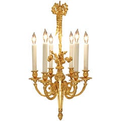 A French 19th century Louis XVI st. ormolu six light chandelier