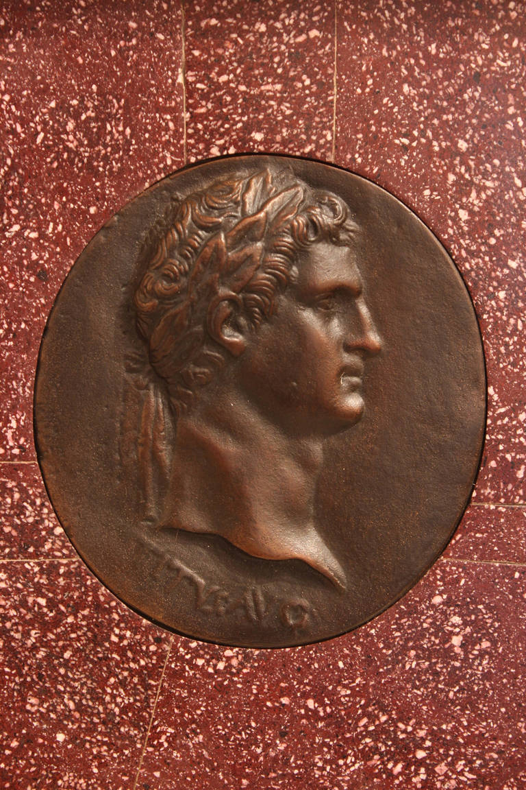 Italian 19th Century Bronze, Porphyr and Marble Plaques