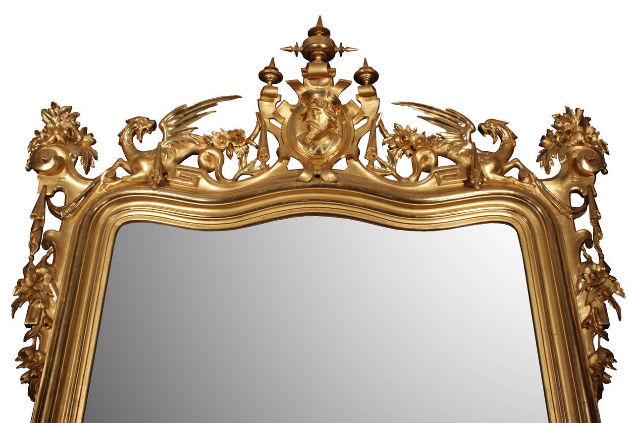 Italian 19th Century Louis XV Style Giltwood Consoles and Matching Mirrors 2