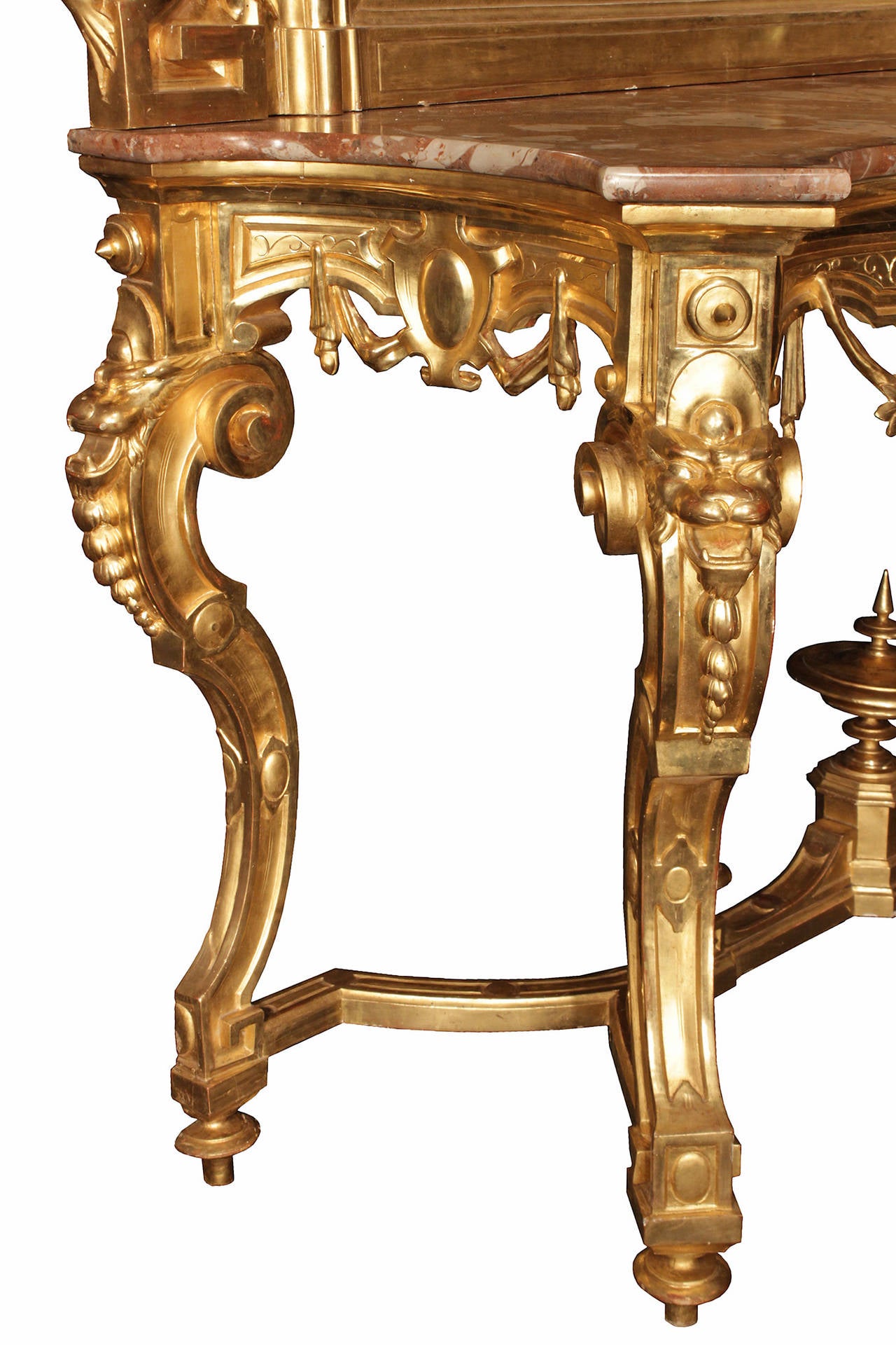 Italian 19th Century Louis XV Style Giltwood Consoles and Matching Mirrors In Excellent Condition In West Palm Beach, FL