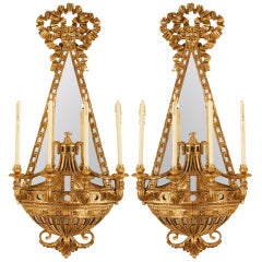 19th Century Italian Giltwood Mongolfiere Shaped Sconces