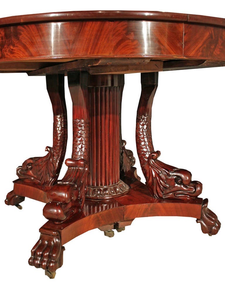 Italian 19th Century Neoclassical Style Mahogany Dining Table 1