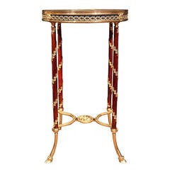 French 19th Century Louis XVI Mahogany, Ormolu and Marble Side Table