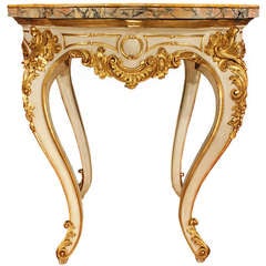 Italian Early 19th Century Louis XV Style Patinated and Gilt Center Table 2