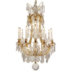 French 19th Century Louis XVI Style Ormolu and Baccarat Crystal Chandelier 11