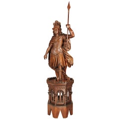 Richly Carved Italian 18th Century Solid Walnut Statue