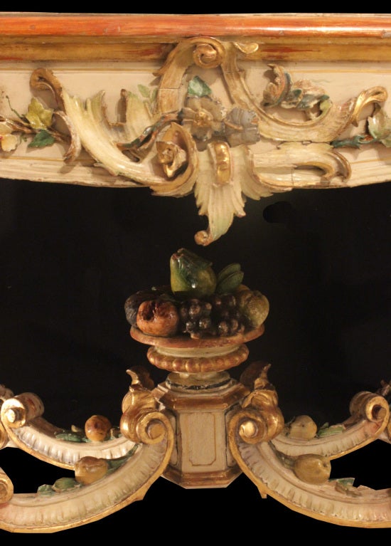 19th Century Polychrome Italian Center Table