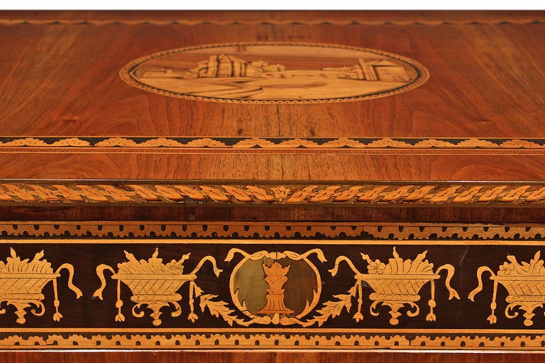 Italian 18th Century, Louis XVI Period Walnut and Tulipwood Chest In Excellent Condition In West Palm Beach, FL