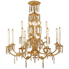 Italian 19th Century Giltwood and Crystal Chandelier from Tuscany 9