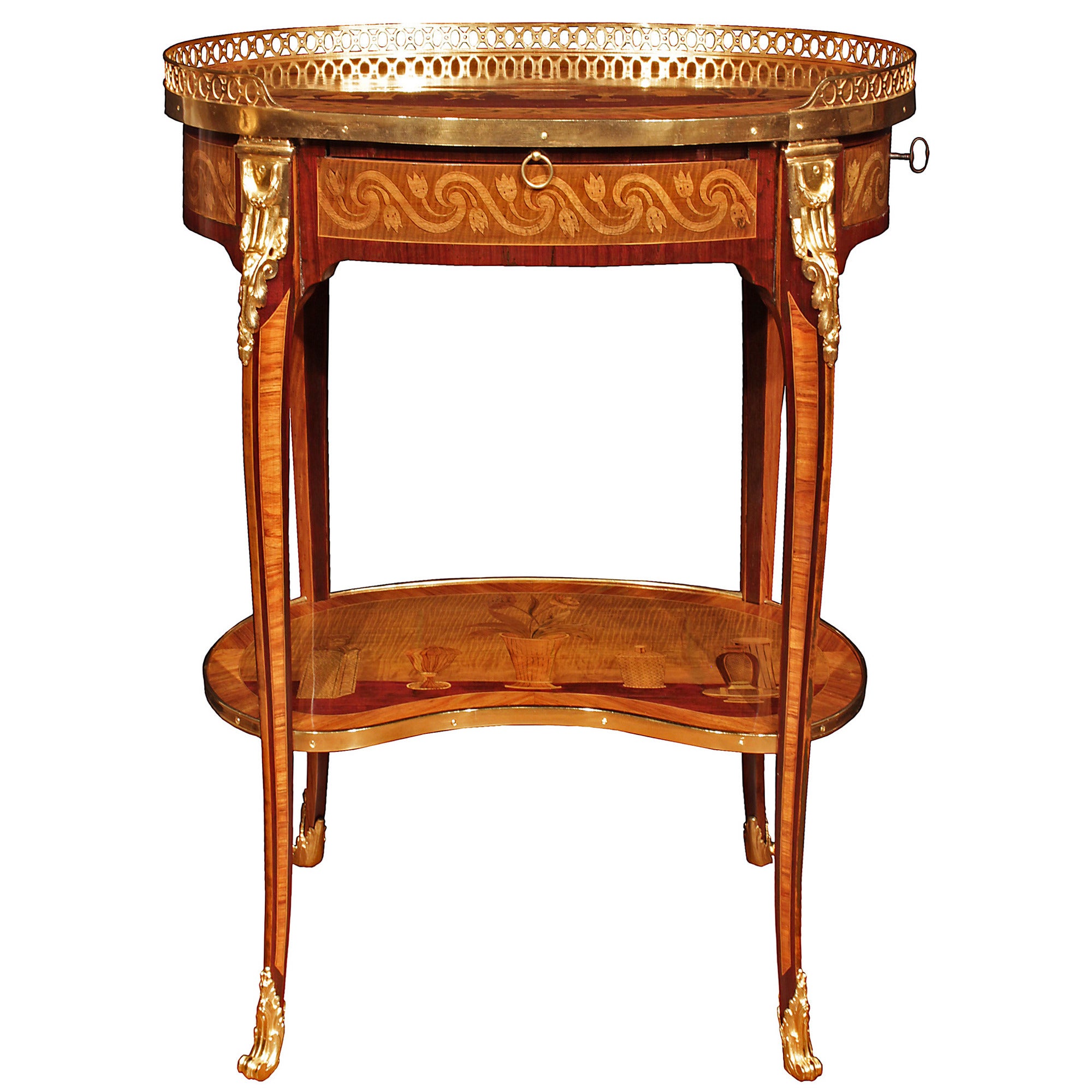 French 19th Century Transitional Style Side Table in the Manner of Topino
