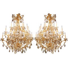 Pair of Italian, 19th Century 24-Light Chandeliers