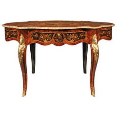 Italian 19th Century, Napoleon III Style Marquetry and Ormolu Center Table