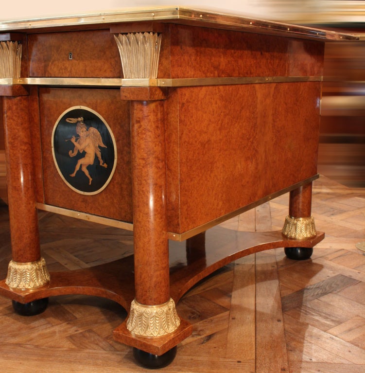 19th century Continental Biedermeier Empire st. Bureau Plat