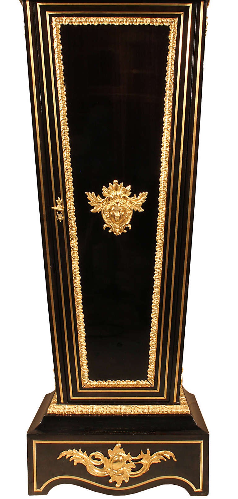 Pair of 19th Century French Louis XVI Style Ebony, Brass and Ormolu Pedestals 3
