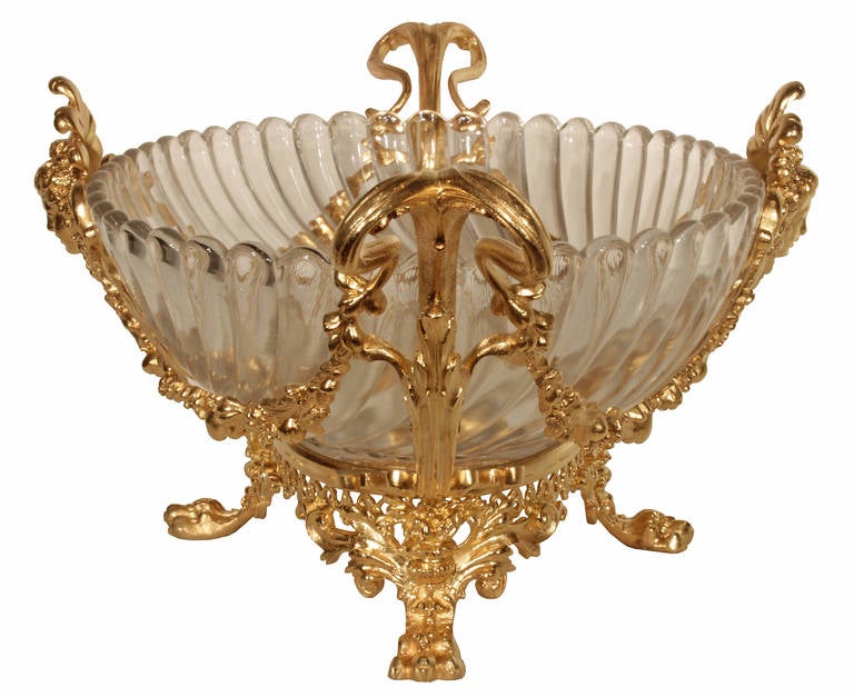 Crystal French 19th century Louis XVI st. Baccarat crystal and ormolu centerpiece