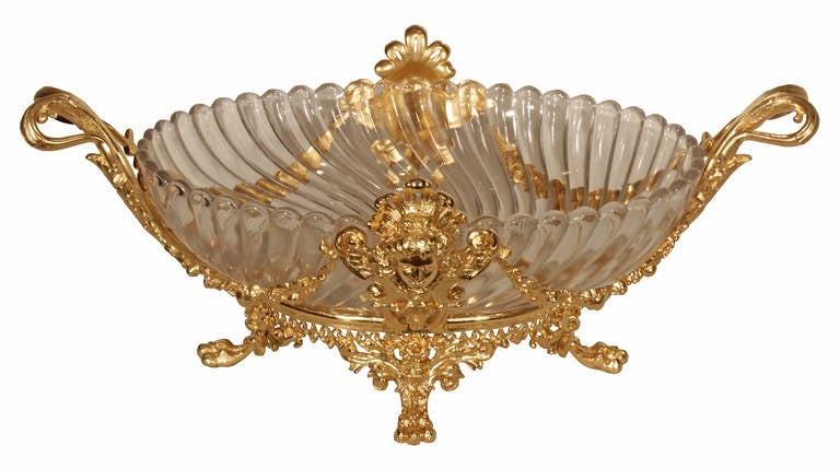 French 19th century Louis XVI st. Baccarat crystal and ormolu centerpiece 1