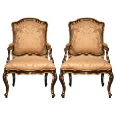 A pair of 18th century Venetian armchairs A pair of 18th century Venetian armchairs