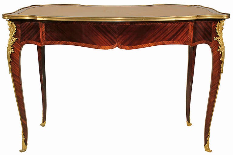 French 19th Century Louis XV Style Bureau Plat In Excellent Condition In West Palm Beach, FL