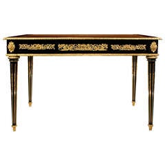 French 19th century Louis XVI Style Bureau Plat signed Befort Jeune
