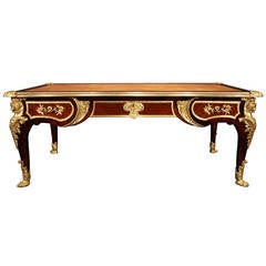 French 19th Century Louis XV Style Kingwood and Ormolu Bureau Plat, signed Kahn 6