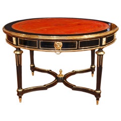 mid 19th century French Louis XVI st ebony center table