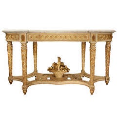 French Mid 18th Century Louis XVI Period Giltwood Center Table