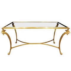 French 19th century  ormolu and glass coffee table