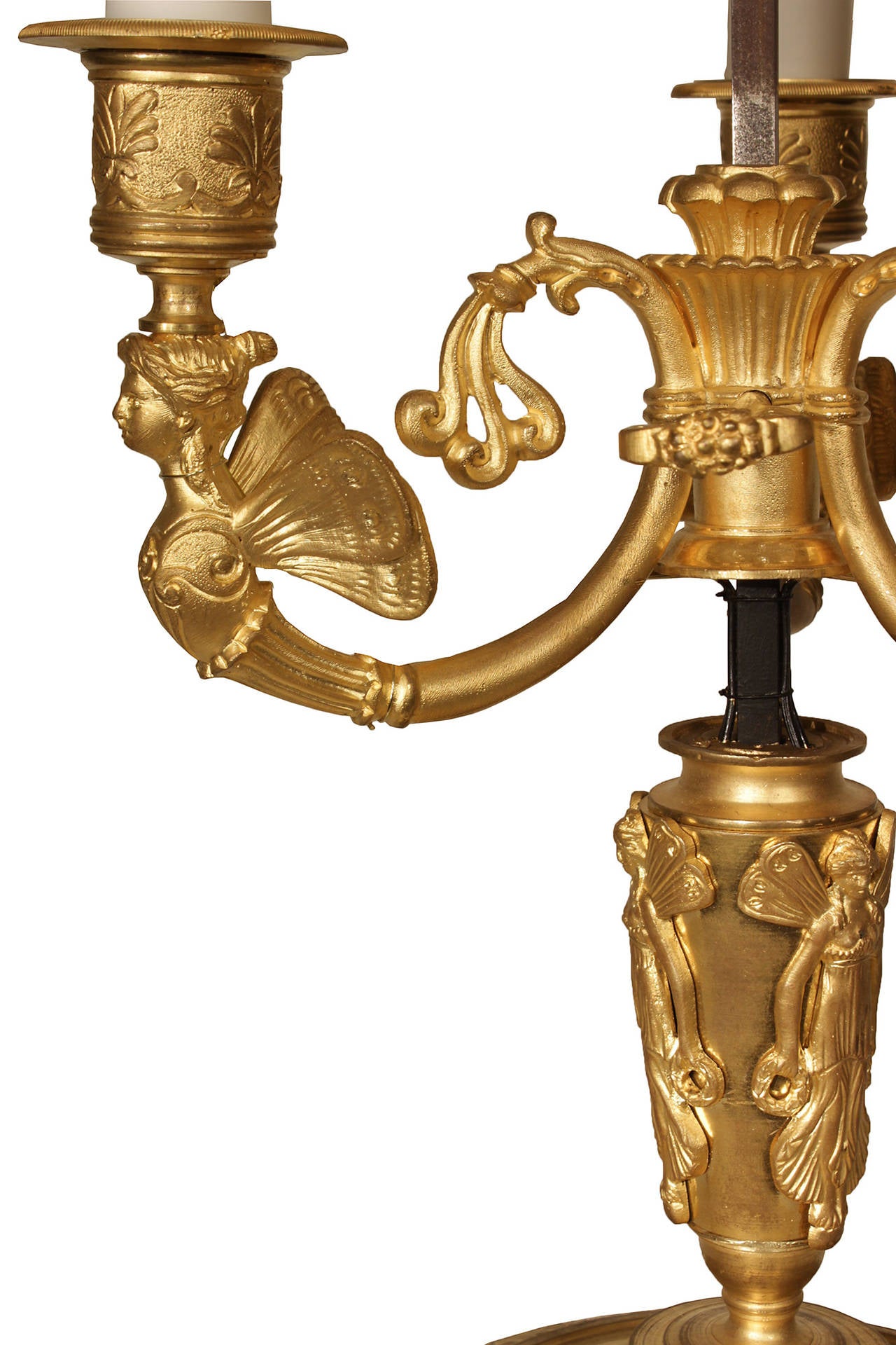 French 19th Century Empire Style Ormolu Bouillotte Lamp 3
