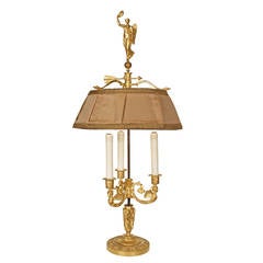 Antique French 19th Century Empire Style Ormolu Bouillotte Lamp