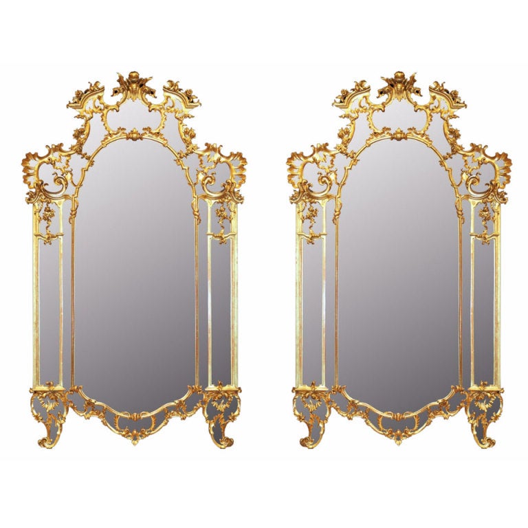 Pair of Mid18th Century, Tuscan Giltwood Mirrors, circa 1740 at 1stdibs