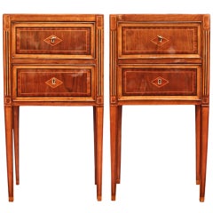 A pair of northern Italian mid 19th century Louis XVI st. walnut chests