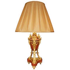 French 19th Century Louis Xvi St. Ormolu and Marble Lamp French 19th Century Louis Xvi St. Ormolu and Marble Lamp