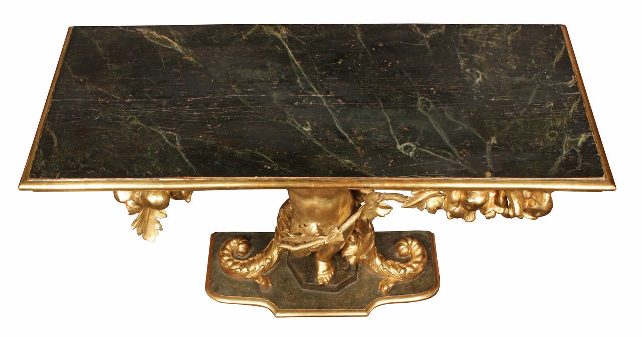 Italian Late 18th Century Giltwood Console from Tuscany In Excellent Condition In West Palm Beach, FL