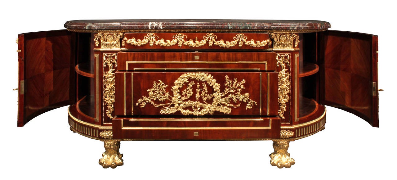 French 19th Century Louis XVI Style Mahogany and Ormolu Commode In Excellent Condition In West Palm Beach, FL