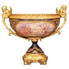 19th Century Louis XVI Style Sèvres Hand Painted Porcelain Centerpiece
