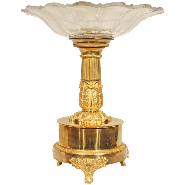 19th century First Empire Neo-Classical st. Baccarat and ormolu Présentoir