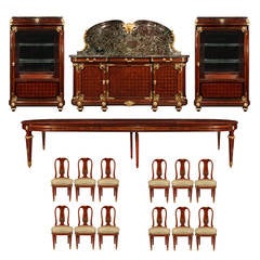 French 19th Century Louis XVI Style Mahogany and Ormolu Complete Dining Suite 8