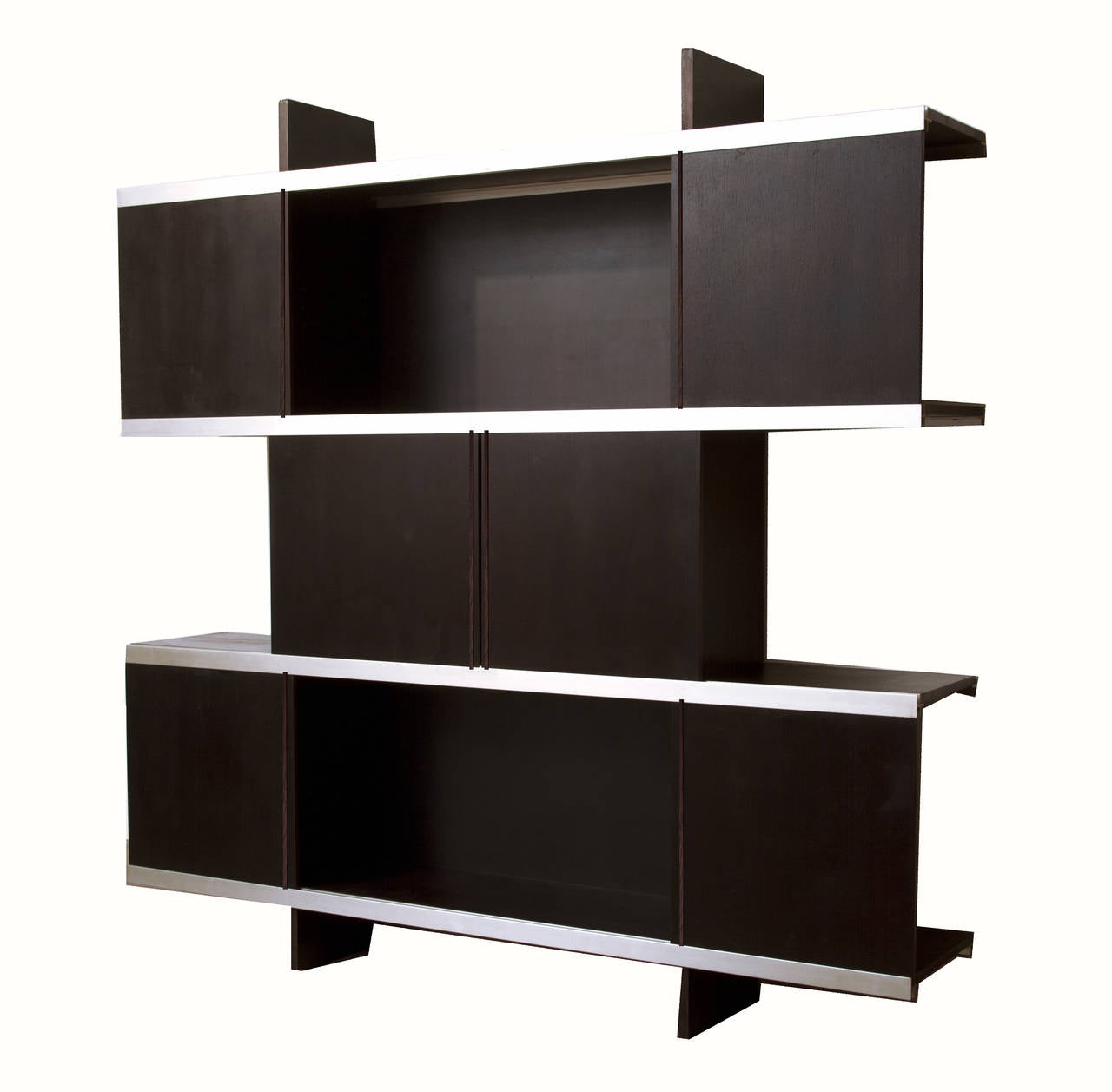 Important Bookcase "Multiuse" by Angelo Mangiarotti 
produced by Poltronova in 1965 
six doors, three levels, different forms
rosewood and steinless steel 
Measures: CM 196X195X36

In Mangiarotti’s design activity, whose theoric