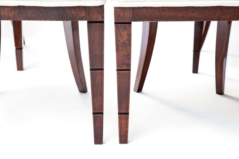 Very Rare and Important Set of Four Gio Ponti Dining Chairs in Walnut Root 2