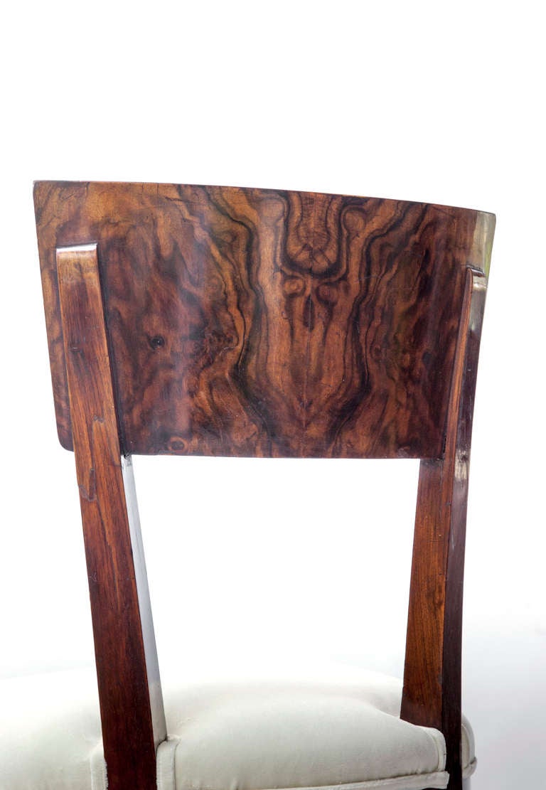 Italian Very Rare and Important Set of Four Gio Ponti Dining Chairs in Walnut Root