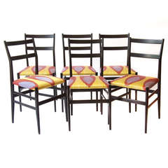 Set of Six Elegant Gio Ponti Leggere Chairs "646" by Cassina, 1952
