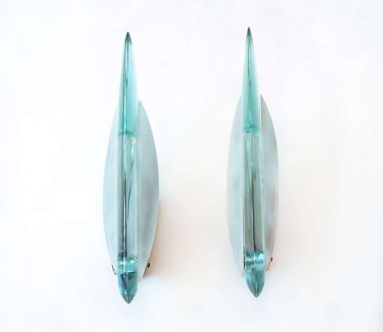 Rare Pair of Max Ingrand Wall Lights Model "1552" by Fontana Arte, 1957