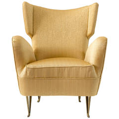 Elegant Italian Modern Yellow Armchair by Isa Bergamo, 1950