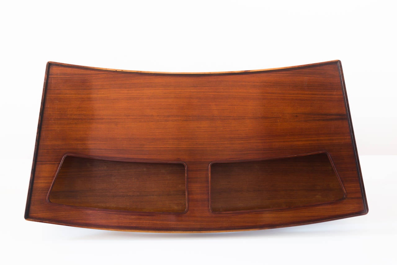 Important Rosewood Curved Writing Desk Attributed Guglielmo Ulrich, circa 1945 6
