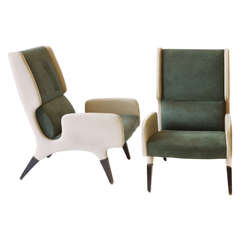 Rare Pair of Gio Ponti Armchairs "866" by Cassina from Pdp Hotel, Roma
