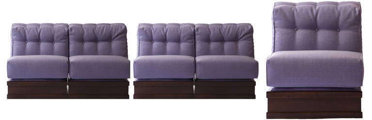 Gorgeous Italian Five Pieces Sectional "Gooseneck Sofa, " 1970