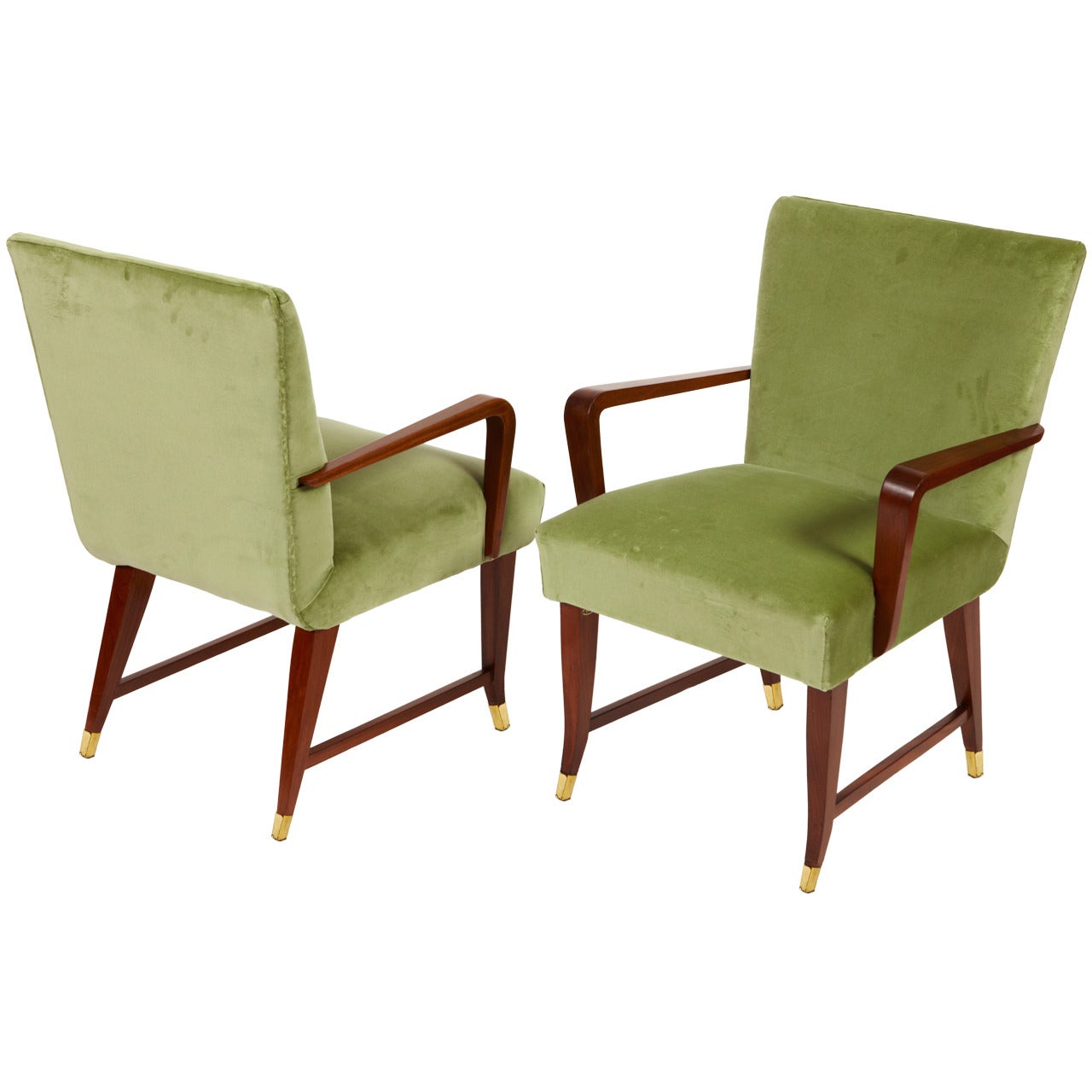 Pair of Important Gio Ponti Armchairs from Bnl of Bergamo (Italy) by Isa