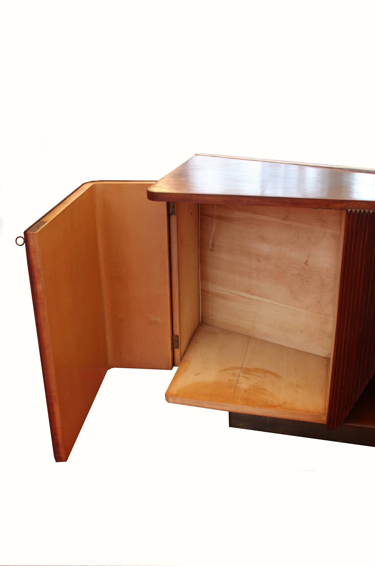 Important Room Divider Mahogany  Bookcase and a Sofa by Dassi, circa 1940 In Good Condition In Rome, IT