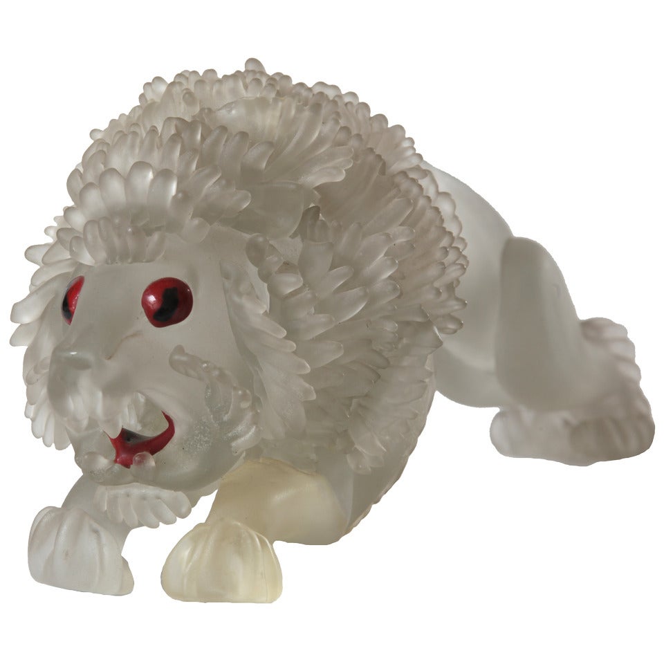 Extremely Rare Flavio Poli Glass Lion, 1930 For Sale